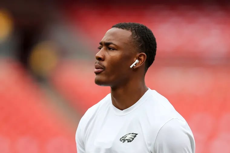 Eagles wide receiver DeVonta Smith recorded a career-best eight catches and 169 receiving yards against the Commanders. He also made a cameo as a punt returner.