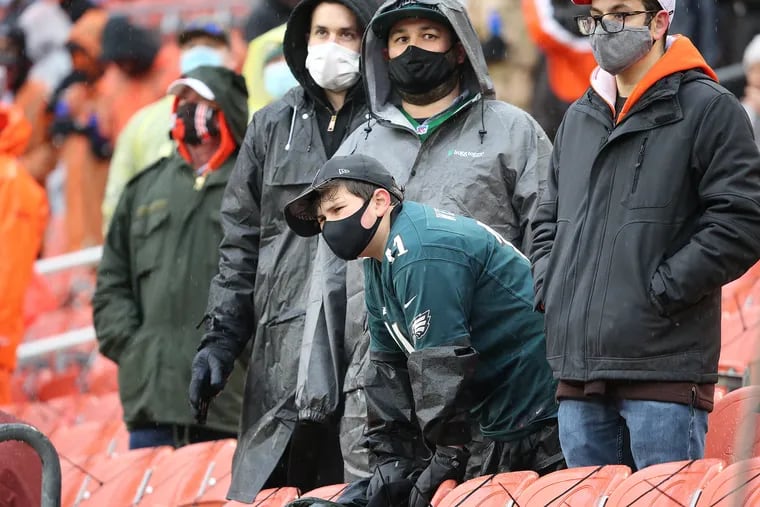 There were a few Eagles fans in the stands in Cleveland.