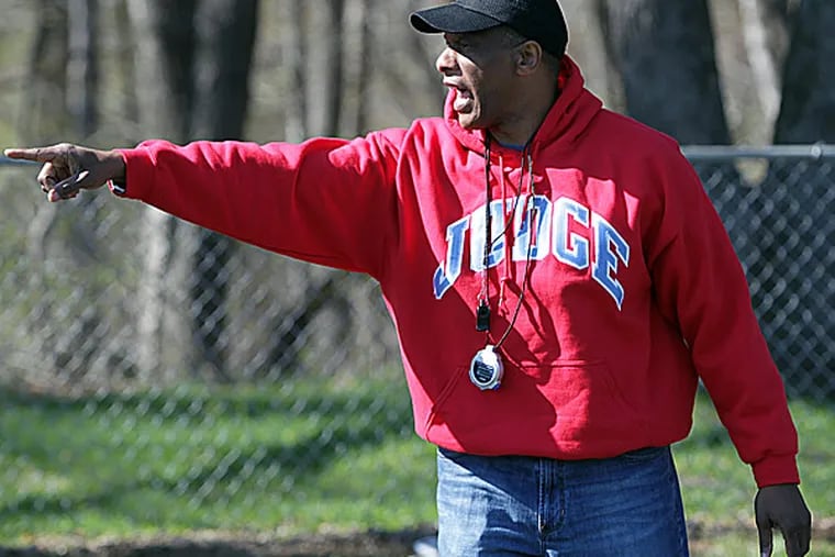 Father Judge track coach Tony Darden. (David Maialetti/Staff Photographer)