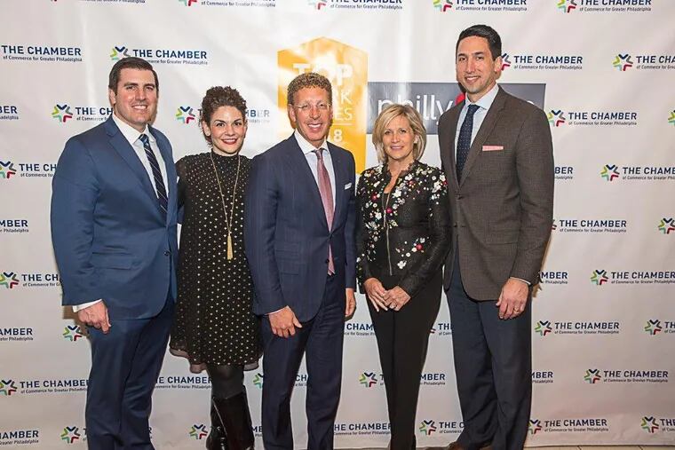 One of last year's winners, MassMutual Greater Philadelphia, with (l to r) Anthony Spatichia, Cynthia St. Pierre, CEO Harris Fishman, Mary Ann Patton, Chris Metkiff