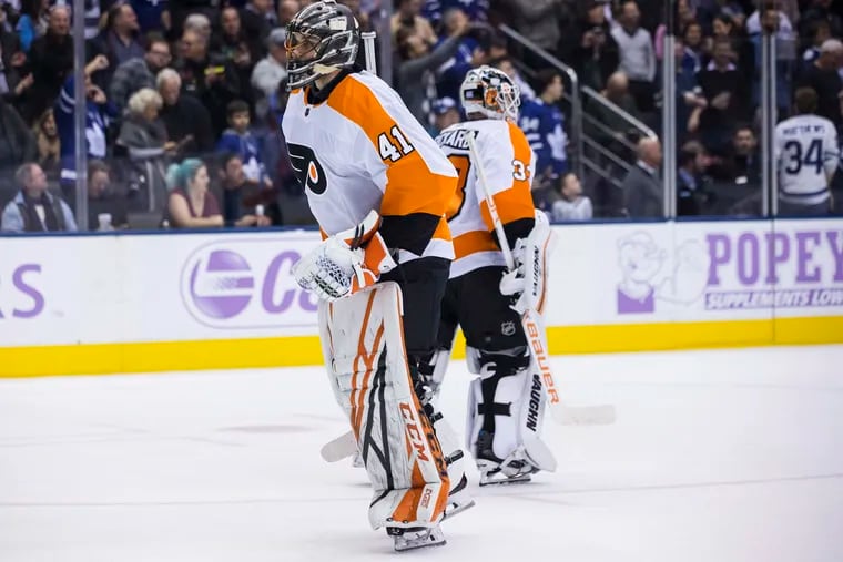 Flyers goalie Cal Pickard got chased in the team's loss to the Maple Leafs on Saturday.
