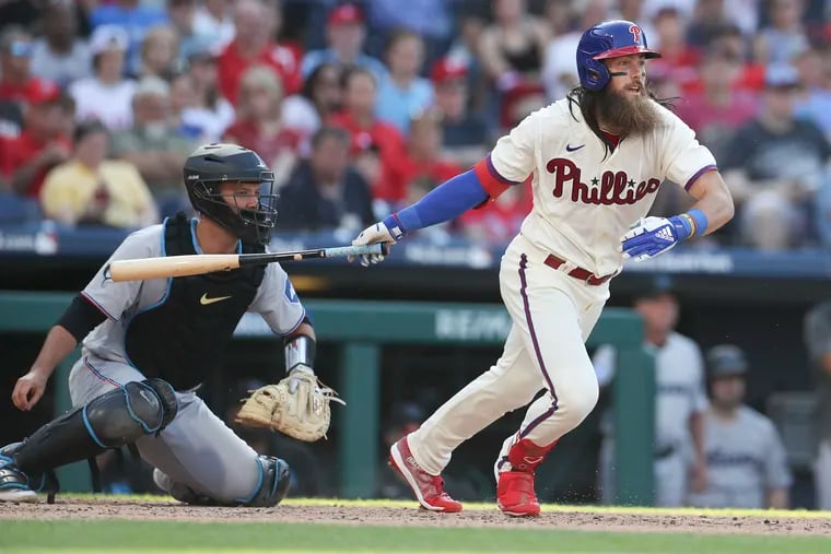 Phillies center fielder Brandon Marsh leads the team with 10 extra-base hits through 16 games.