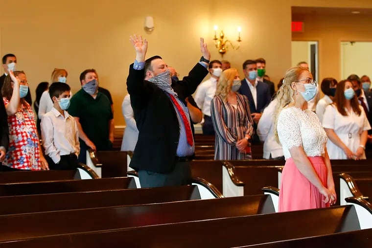 Members of the Solid Rock Baptist Church in Berlin, Camden County, attended service last Sunday. The church defied New Jersey Governor Phil Murphy's shutdown order and opened for in-person service.