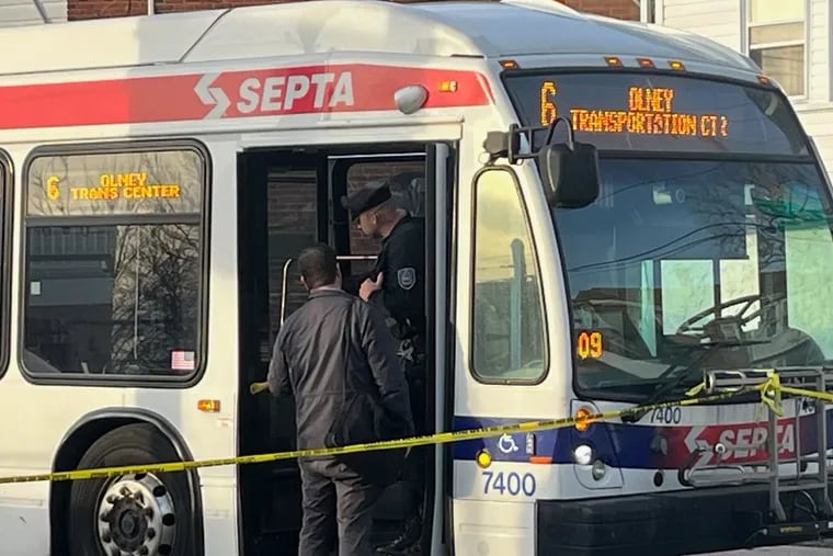 Five people were shot, one fatally, when gunfire erupted at a bus stop at Godfrey and Ogontz Avenues in Philadelphia. Two women on the bus, which eventually stopped at 16th Street and Limekiln Pike, were hit by stray bullets, police said.
