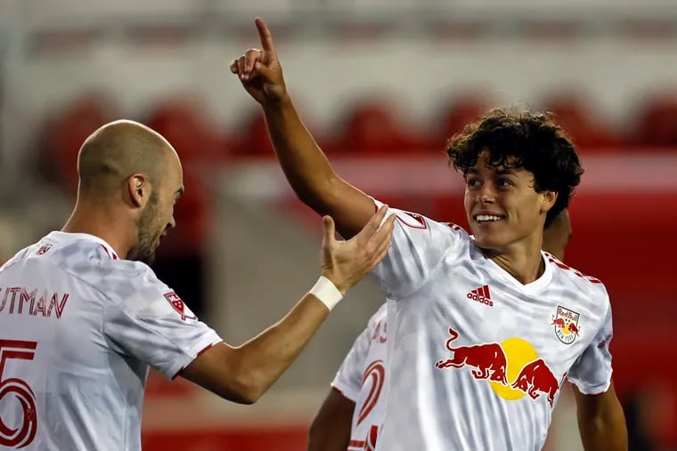 17-year-old Red Bulls playmaker Caden Clark, right, is one of the top young prospects in Major League Soccer.