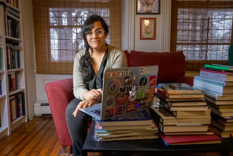 Roopa Vasudevan is a Philly-based digital media artist who recently revamped her popular webpage, "Sluts Across America: A Birth Control Advocacy Project," a decade after it was launched. Photograph taken at her home in Philadelphia on Monday, January 23, 2023.