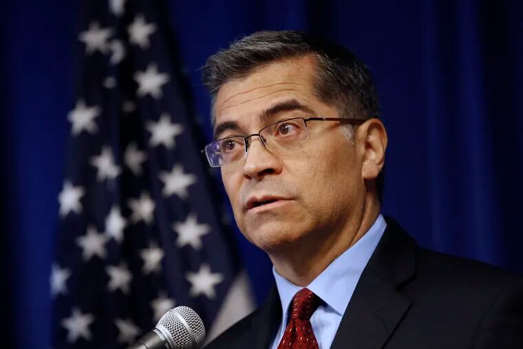 Xavier Becerra speaks during a news conference in Sacramento, Calif. Federal officials have reversed Trump administration restrictions on using human fetal tissue for medical research. The move clears the way for using government money on work that in the past has led to treatments for a variety of diseases, including COVID-19.