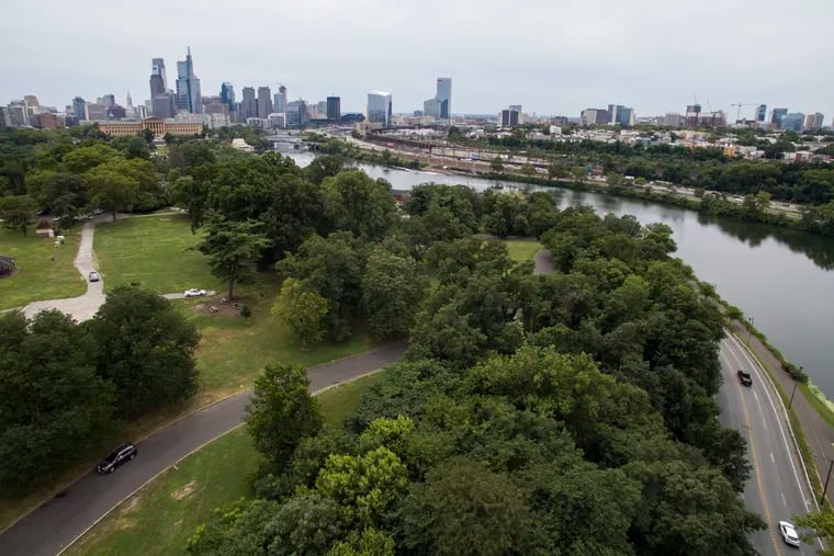 A view of Center City from Lemon Hill in Fairmount Park in August.