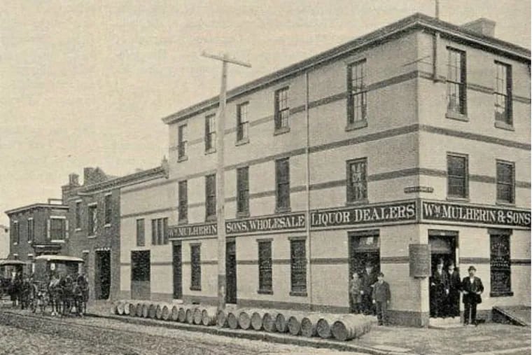 Photograph from “Philadelphia, Old &amp; New”, ca. 1895, featuring the business premises at Front &amp; Master, Wm. Mulherin’s Sons.