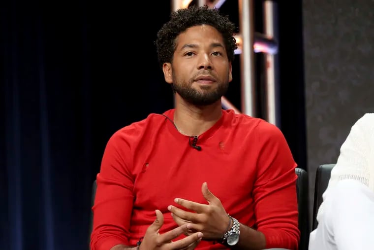 FILE - In this Aug. 8, 2017, file photo, Jussie Smollett participates in the "Empire" panel during the FOX Television Critics Association Summer Press Tour at the Beverly Hilton in Beverly Hills, Calif. (Photo by Willy Sanjuan / Invision / AP, File)