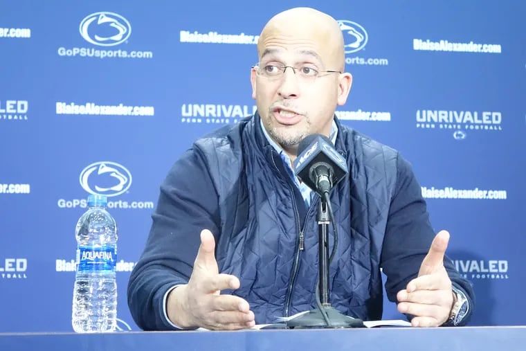 Penn State football coach James Franklin speaking at the Nittany Lions press conference on Friday previewing the citrus Bowl matchup with Kentucky
