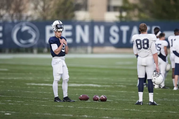 Penn State quarterback Trace McSorley stands on the field during a practice last season.