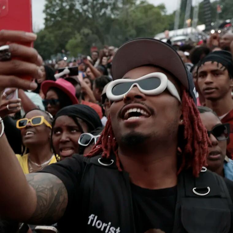 Fans watch as Lil Uzi Vert performs during the Roots Picnic Philadelphia at The Mann in Fairmount Park on Sat. June 3, 2023.