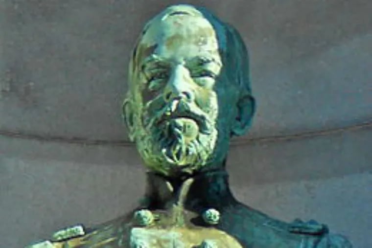 The bust of Union General James A Beaver snatched from the Smith Memorial Arch was found under I-95 Friday.