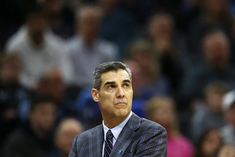 Villanova coach Jay Wright watching from the sideline during Saturday's game against Creighton.
