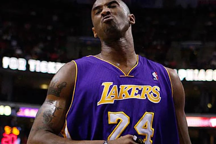 Kobe Bryant's Lakers will host LeBron James' Heat in a marquee Christmas Day matchup. (Ron Cortes/Staff file photo)