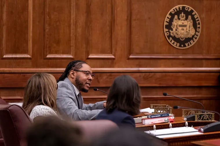 Councilmember Jeffery Young, Jr. speaks in Philadelphia City Council in January. Young authored a bill that would block the city from renewing its lease at a shelter facility at 2100 W. Girard Ave. in Fairmount following community uproar.