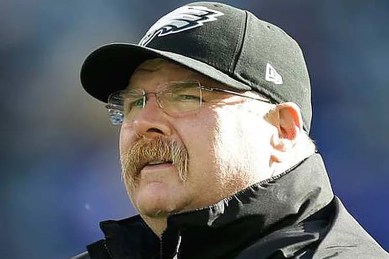 Andy Reid was hired by the Kansas City Chiefs Friday night. (Kathy Willens/AP)
