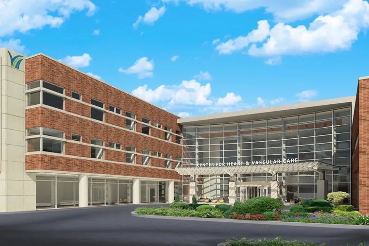 An architectural rendering of the Doylestown Health Center for Heart and Vascular Care, which is scheduled to open in 2019.