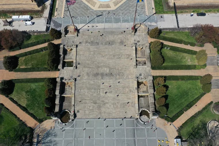 The steps of the Philadelphia Museum of Art in March 2020.