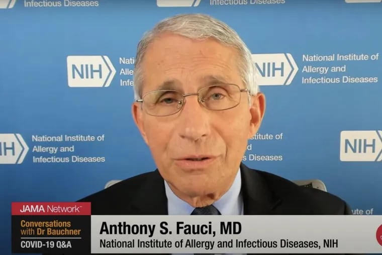 Anthony Fauci, director of the National Institute of Allergy and Infectious Diseases, was interviewed Monday by Howard Bauchner, editor-in-chief of JAMA, the Journal of the American Medical Association.