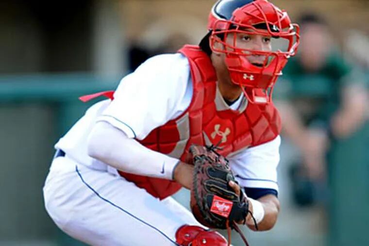 Sebastian Valle is the starting catcher for the Clearwater Threshers. (David Schofield/Lakewood BlueClaws)