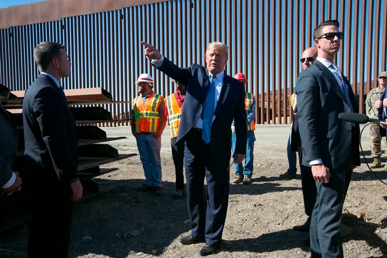 President Donald Trump visits the U.S.-Mexico border, east of the Otay Mesa Port of Entry in San Diego on September 18, 2019.