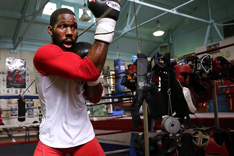 Heavyweight boxer Bryant Jennings works out at the ABC Recreation Center in North Philadelphia on July 16, 2014. (David Maialetti/Staff Photographer)