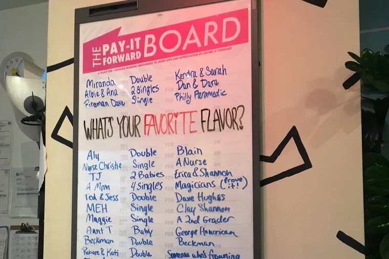 Ramon Guzman Jr. recently proposed to Taylor Witter at Little Baby's Ice Cream on Frankford Avenue with the help of the shop's Pay it forward board.