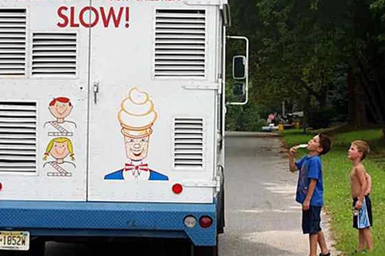 Since 1956, Mister Softee has attracted children. Those who illegally use Mister Softee's name, smiling cone-head logo, and jingle may attract the attention of the U.S. Marshal's Office. (Sarah J. Glover / Staff)