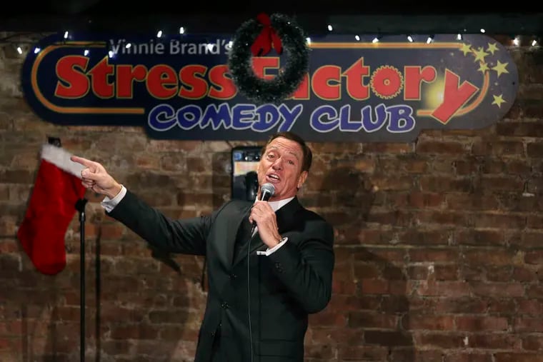 Joe Piscopo sings an updated "New York, New York,"as "NJ, NJ" during an event to help raise funds for the Boys and Girls Club of America at the Stress Factory Comedy Club Tuesday, Dec. 6, 2016, in New Brunswick, N.J.  Famous for his SNL portrayal of Frank Sinatra, the actor, comedian and radio host is a potential candidate for governor in 2017.