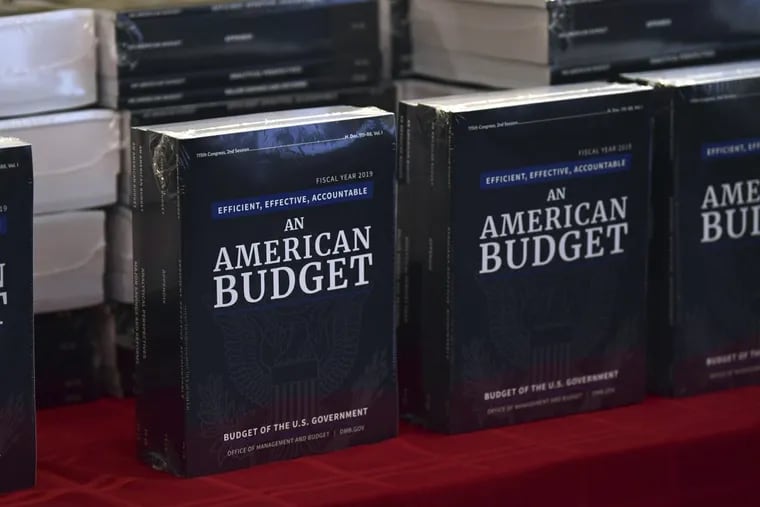 The president's fiscal year 2019 budget is on display after arriving on Capitol Hill.