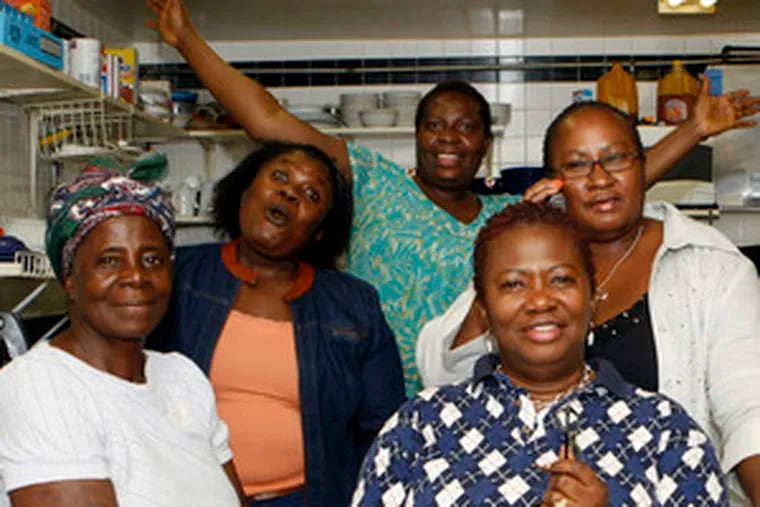 Memdee&#0039;s is a family enterprise, staffed by (from left) Bah Davis and daughters Martha Davis, Dorothy Massaquoi, Corrette Zayzay and Antoinette Butler, the owner.