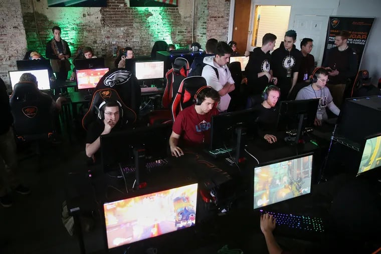 Teams compete during the Fusion University Hometown Hero competition at N3rd Street Gamers' Localhost venue in Northern Liberties on Feb. 17.