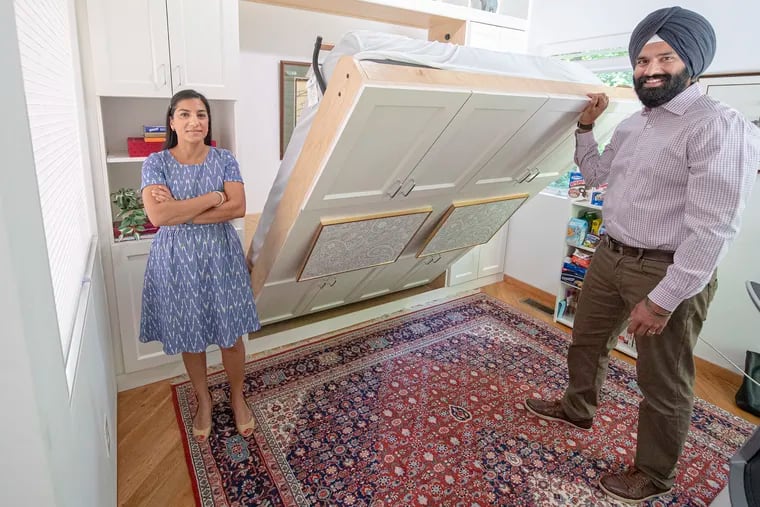 Marlene and Raman Sidhu had a Murphy bed installed at their home in Huntingdon Valley, Pa.