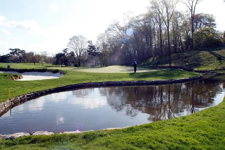 The par three ninth hole at the Merion Golf Club East Course on Monday, April 22, 2013. (Yong Kim/Staff Photographer)