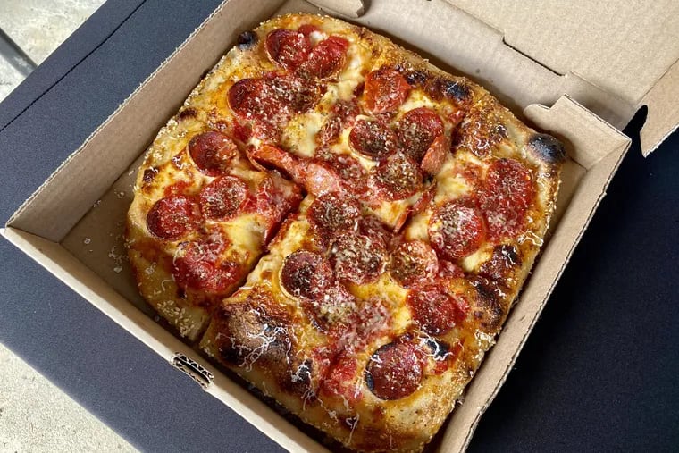 A pepperoni Grandma pie from Pizza Jawn.
