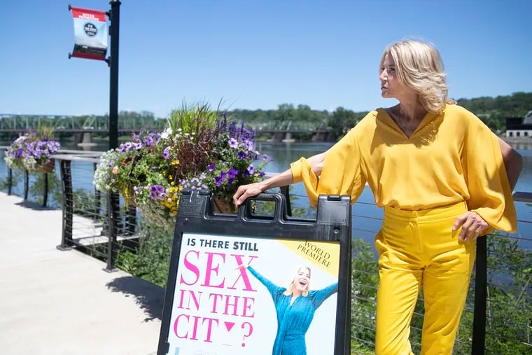 Candace Bushnell outside of the Bucks County Playhouse in New Hope where her one-woman show, “Is There Still Sex in the City?” will run from June 22 to July 18.