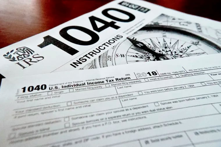 Forms printed from the Internal Revenue Service web page that are used for U.S. federal tax returns.