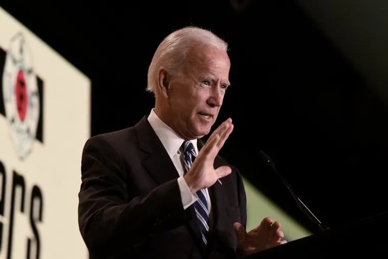 Former Vice President Joe Biden speaks at the International Association of Fire Fighters (IAFF) Legislative Conference on March 12, 2019 in Washington, D.C. Biden, considering a 2020 presidential run, has recently come under fire for decades-old comments about busing and school integration.