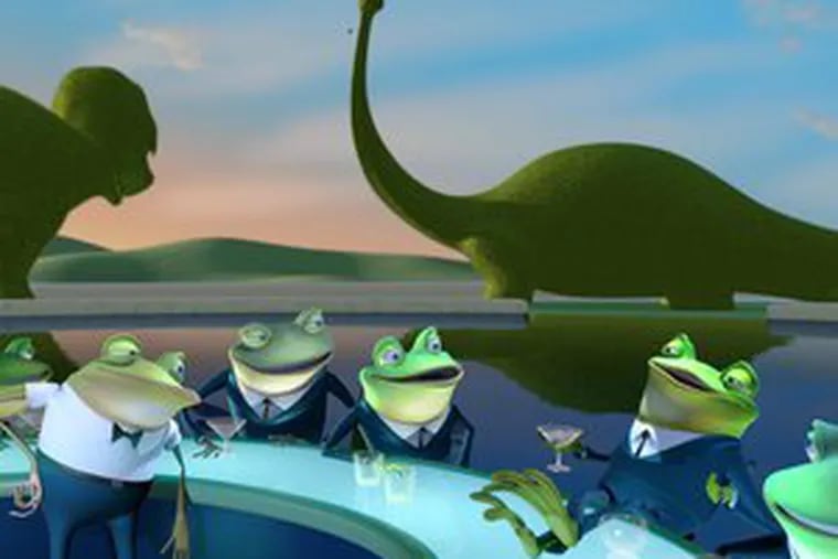 Talking frogs, &quot;with their own outside bar,&quot; inhabit the future in &quot;Meet the Robinsons,&quot; along with, among others, robots and wacky topiaries.