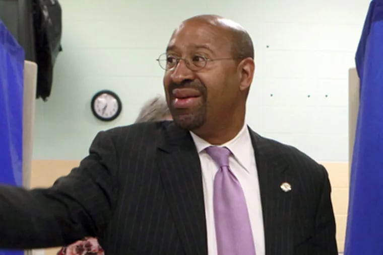 Philadelphia Mayor Michael Nutter has won the Democratic nomination in the Pa. primary election. (AP Photo/Jaqueline Larma) To see full election results, <a href=politics/121931594.html><b>click here.</b></a>