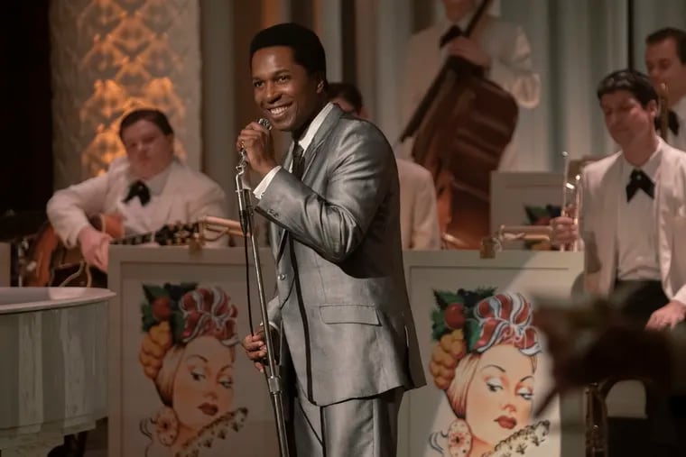 Leslie Odom Jr. in a scene from "One Night in Miami." Odom was nominated for a Golden Globe for best supporting actor in a motion picture on Wednesday for his role in the film.