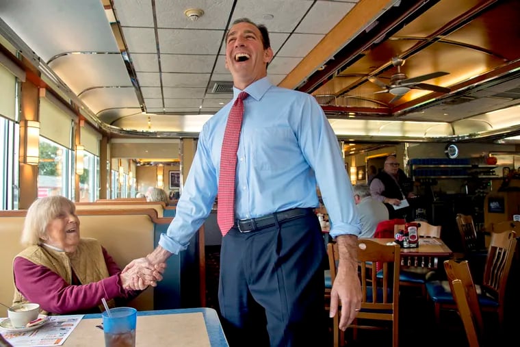 Jeff Bartos at the Trivet Diner in Allentown in 2018, when he was a Republican candidate for Pennsylvania lieutenant governor.