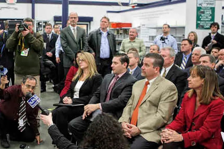 Gov. Christie thanks business owners gathered at Radwell International Inc. for &quot;hanging in with New Jersey.&quot;