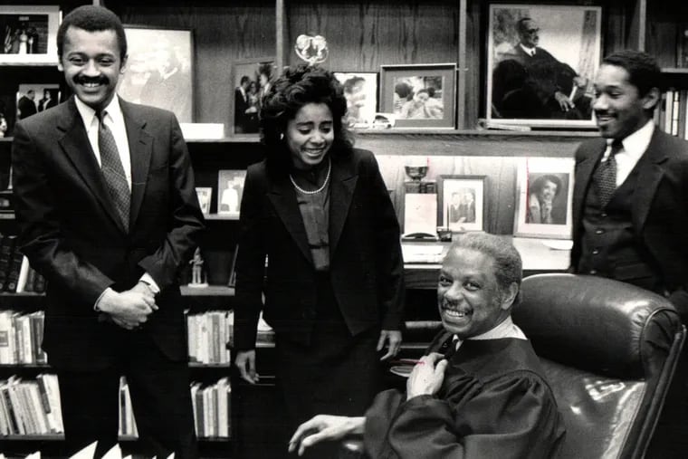From left:  Claude Bailey, Renee Chenault Fattah,  Judge Damon Keith, and and Gerry Hargrove.