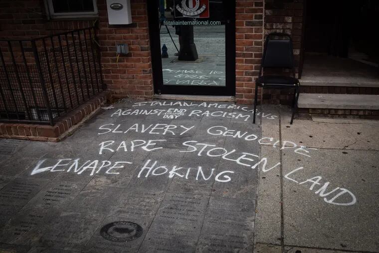 On October 9, 2018, Columbus Day the History of Italian Immigration Museum on Passayunk Avenue was found with graffiti left by a group identifying as "Italian Americans to end racism."