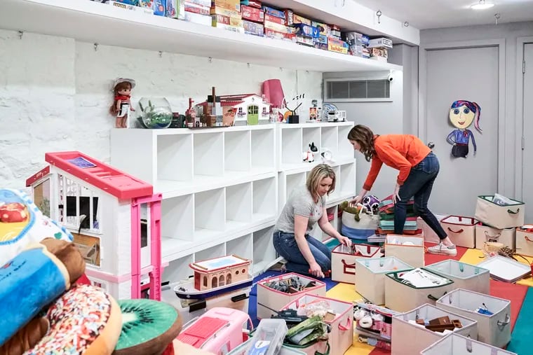 Clea Shearer (right) and Joanna Teplin tackle and unruly play room in "Getting Organized with the Home Edit" on Netflix.