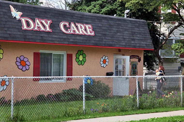 A 2-year-old boy died yesterday after being left alone for 6 1/2 hours inside a car outside Fairy Tales Day Care in Penndel.  (Laurence Kesterson / Staff Photographer)