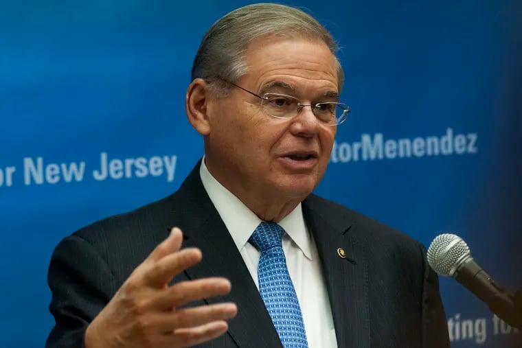 Senator Robert Menendez (D., N.J.), seen here at a news conference in 2017, faces a much tougher reelection this year after a corruption trial. The trial ended with a hung jury.